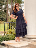 Womens Tulle Tiered Dress