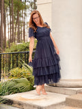 Womens Tulle Tiered Dress