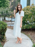 CLEARANCE! Womens Contrast Ivory Lace Dress